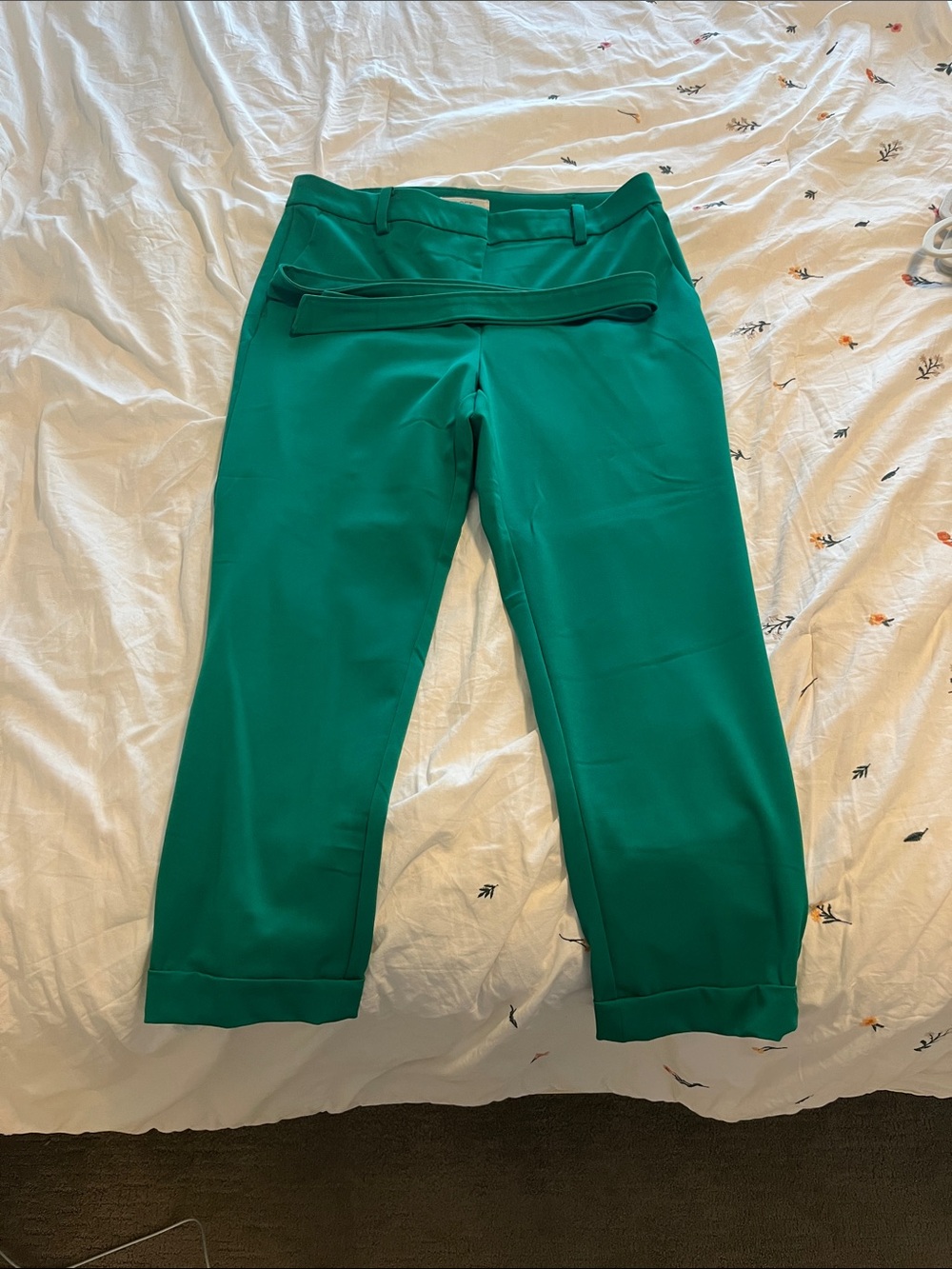 Loft Green Devin Slim Pant w/ Belt